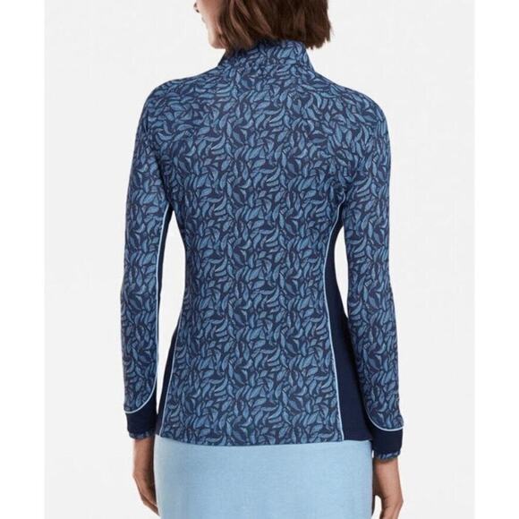 Peter Millar Palm Performance Stretch 1/4 Zip Top Size XL Blue UV Protection - Picture 2 of 11